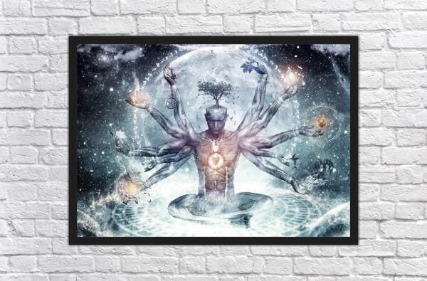 Quadro Decorativo Budismo Buda Chácras Com Moldura G05 - 4