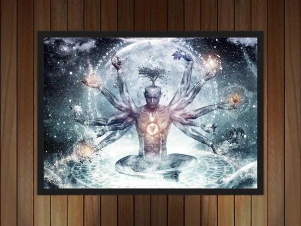 Quadro Decorativo Budismo Buda Chácras Com Moldura G05 - 3
