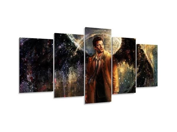 Quadro Decorativo 129X63 Quarto Anjo Castiel Supernatural - 2