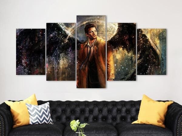 Quadro Decorativo 129X63 Quarto Anjo Castiel Supernatural - 3