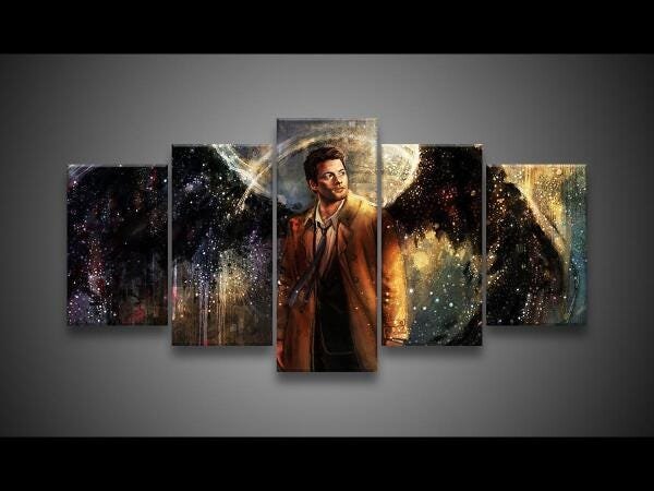 Quadro Decorativo 129X63 Quarto Anjo Castiel Supernatural - 5