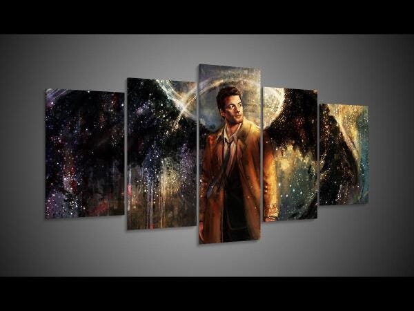 Quadro Decorativo 129X63 Quarto Anjo Castiel Supernatural - 6