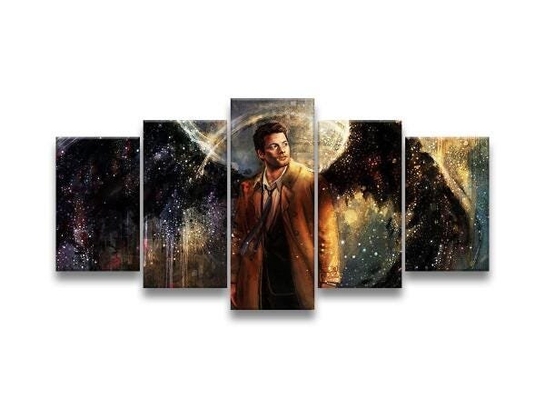 Quadro Decorativo 129X63 Quarto Anjo Castiel Supernatural - 1