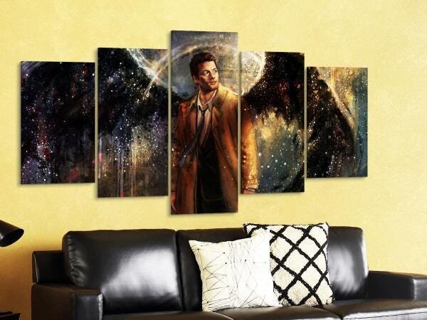 Quadro Decorativo 129X63 Quarto Anjo Castiel Supernatural - 4