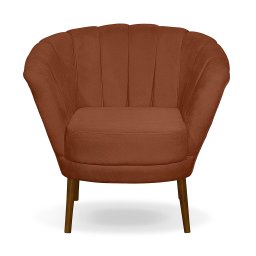Poltrona Pétala Flor Decorativa Suede Terracota - 4