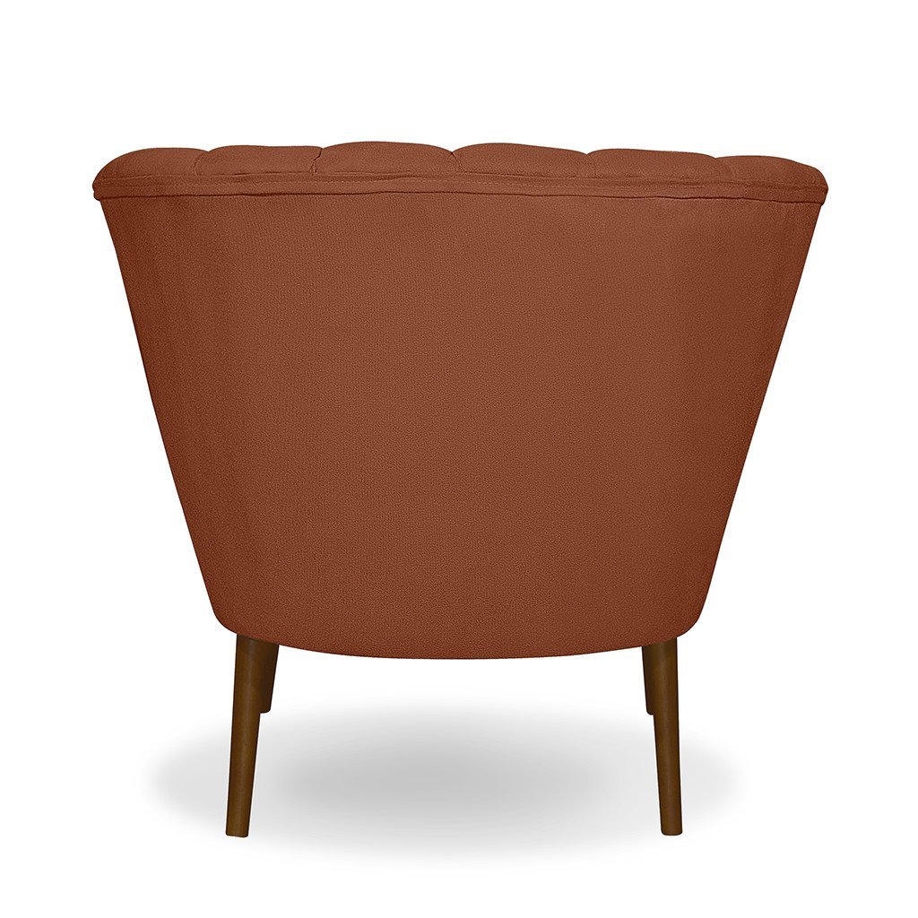 Poltrona Pétala Flor Decorativa Suede Terracota - 5