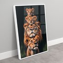 Ver imagem 2 de Quadro Decorativo Familia de Leão Leoa com Dois Filhotes Vertical Sala Quarto Casa Escritório