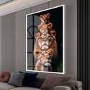Ver imagem 1 de Quadro Decorativo Familia de Leão Leoa com Dois Filhotes Vertical Sala Quarto Casa Escritório