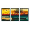 Quadro Decorativo Paisagem Barco Com Moldura - 1