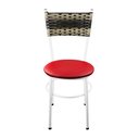 Ver imagem 3 de 2 Cadeiras Brancas para Cozinha Viena Cappuccino Premium:Vermelho