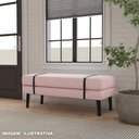 Ver imagem 3 de Banco Estofado Viena 1,40m Suede Rosa Bebe - Inova Decorações