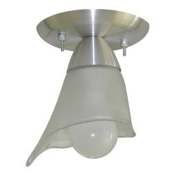 Lustre Plafon Com 01 Vidro Tulipa Para 01 Lâmpada - Ideal para Sala, Lavabo, banheiro, sala, quarto - 4
