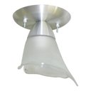Ver imagem 1 de Lustre Plafon Com 01 Vidro Tulipa Para 01 Lâmpada - Ideal para Sala, Lavabo, banheiro, sala, quarto