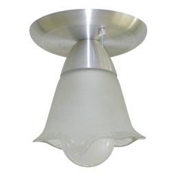 Lustre Plafon Com 01 Vidro Tulipa Para 01 Lâmpada - Ideal para Sala, Lavabo, banheiro, sala, quarto - 2