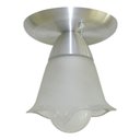 Ver imagem 2 de Lustre Plafon Com 01 Vidro Tulipa Para 01 Lâmpada - Ideal para Sala, Lavabo, banheiro, sala, quarto