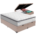 Ver imagem 1 de Cama Box Baú e Colchão Amsterdã Molas Ensacadas Queen Probel: Bege
