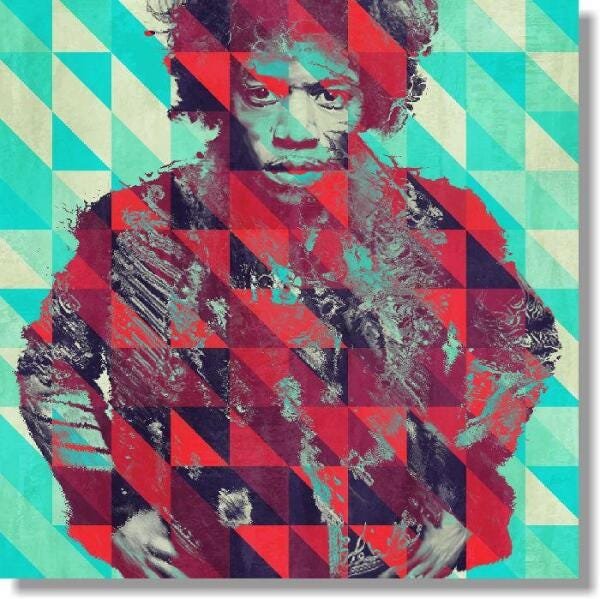 Quadro Decorativo Jimi Hendrix 1 Peça 60X60 - 2