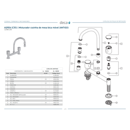 Bica Deca Misturador Cozinha ANTIGO C34 c35 1256 8 Mesa E PAREDE - 4