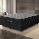 Ver imagem 1 de Cama Box + Colchão King Size Santa Cruz Preto Molas Ensacadas Euro Pillow 193x203x72cm