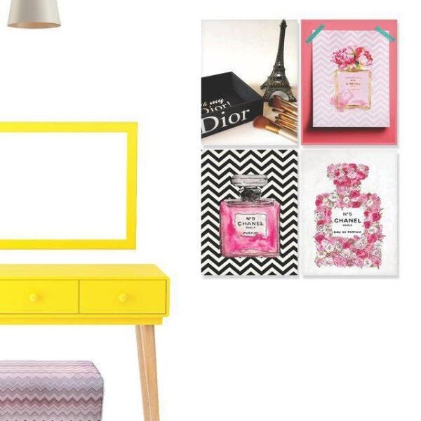Quadro Maquiagem Dior Make Channel Kit 4 Peças 22X30 - 2