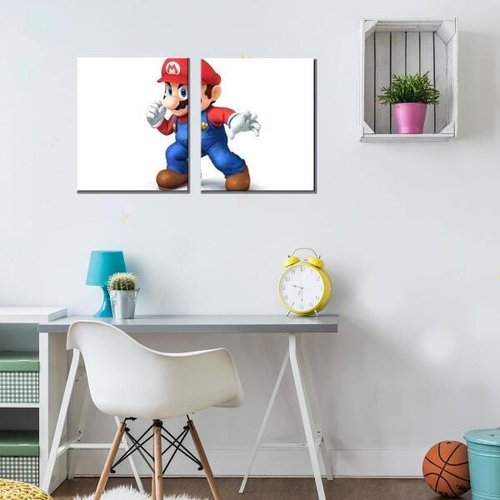 Quadro decorativo Super Mario Pixel Arte Jogo Antigo para sala quarto