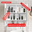 Ver imagem 6 de Espelheira De Parede Para Banheiro Life 60x57x14 Cor: Cinza