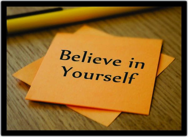 Quadro Decorativo Frases Believe In Yourself Com Moldura - 1