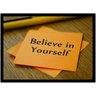 Quadro Decorativo Frases Believe In Yourself Com Moldura - 1