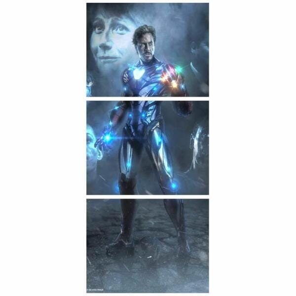 Quadro Tony Stark Joias Do Infinito Decorativo 40X95 - 1