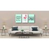 Kit 3 Quadros Decorativos Flamingo 30X40Cm Em Metal - 1