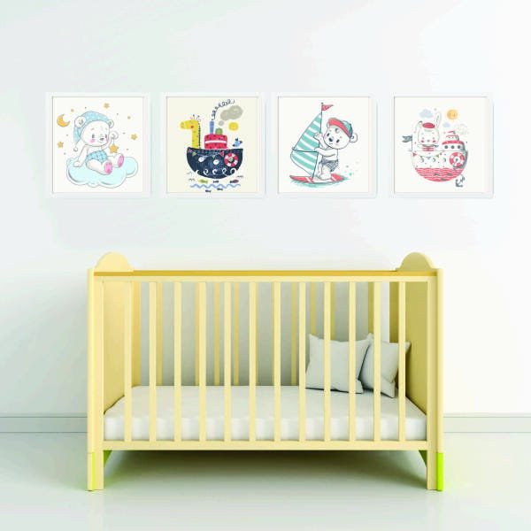 Quadro decorativo bebê menino bb8 - 1