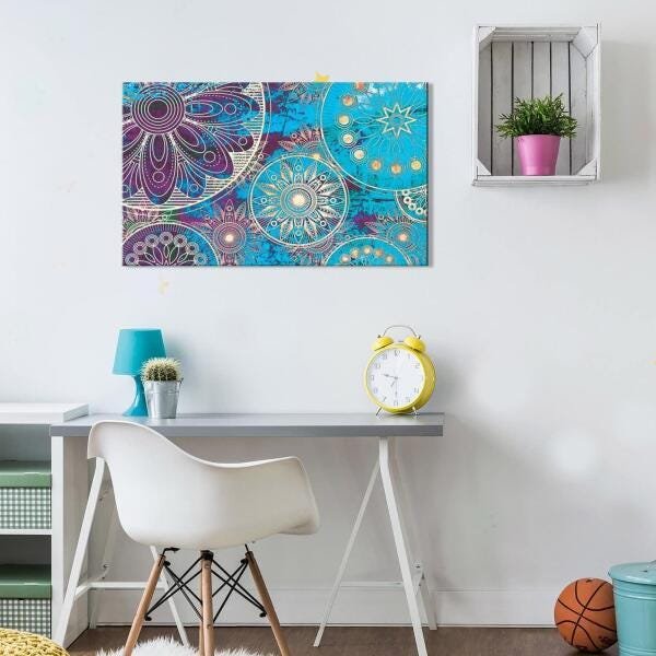 Quadro Decorativo Mandala Moderna Azul - 4