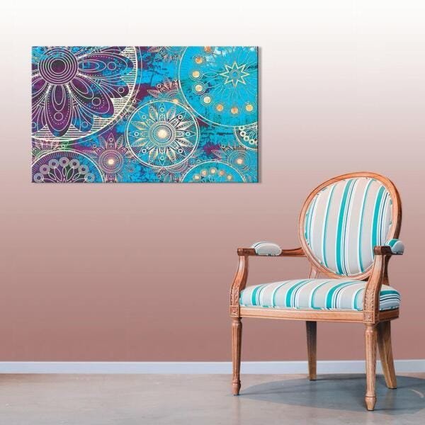 Quadro Decorativo Mandala Moderna Azul - 3