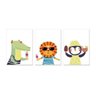Quadros Infantis Zoo Divertidos Conjunto 3 peças 40x50 - 1