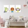 Quadros Infantis Zoo Divertidos Conjunto 3 peças 40x50 - 2