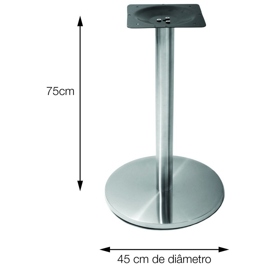 Base de Mesa Inox Redonda para Tampos de até 100cm Or 2202 Cor: Inox - 5