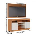 Ver imagem 3 de Rack com Painel para Tv até 55 Polegadas Bello 2 Portas Freijo/off White - Pnr Móveis