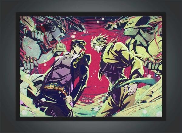Quadro Anime Jojo'S Bizarre Adventure Desenho Com Moldura - 2