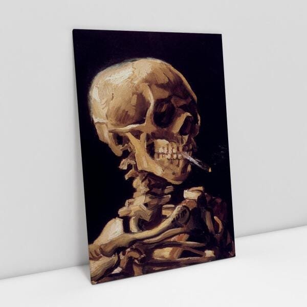 Quadro Van Gogh Caveira Decorativo Moderno Arte Para Sala - 1