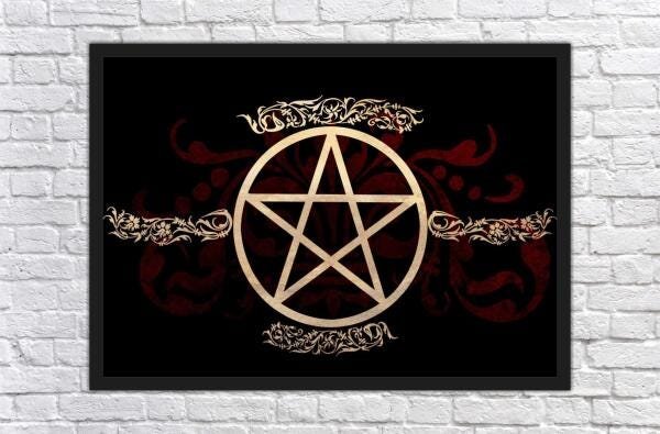 Quadro Decorativo Bruxas Wicca Com Moldura Salas Quartos G02 - 2