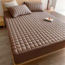 Ver imagem 1 de Lençol Impermeável para Colchão Matelado Ultrassônico Microfibra Berço 1 Peça Marrom Oem