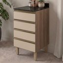 Ver imagem 2 de Balcão com Tampo 4 Gavetas MDF 40 cm Kali 1641022 Carvalho Toq Off White Nicioli