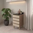 Ver imagem 5 de Balcão com Tampo 4 Gavetas MDF 40 cm Kali 1641022 Carvalho Toq Off White Nicioli