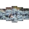 Quadro Decorativo Paisagem Cervo 5 Peças Para Sala M8 - 1