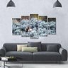Quadro Decorativo Paisagem Cervo 5 Peças Para Sala M8 - 4
