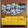 Quadro Decorativo Paisagem Cervo 5 Peças Para Sala M8 - 3