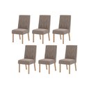 Ver imagem 1 de Kit 6 Cadeiras Sala Jantar Eloá 6 Un Nature/suede Light Marrom Amêndoa - Henn