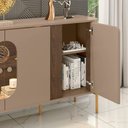 Ver imagem 3 de Balcão Buffet Tambaú 4 Portas 1 Prateleira com Vidro e Led Fendi/freijó