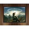 Quadro Decorativo Dinossauro Disco Voador Com Moldura G02 - 3