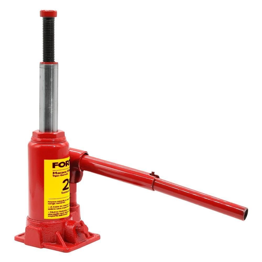 Macaco Hidráulico Tipo Garrafa 2 Ton Fortt Vermelho - Mhg001-2ton